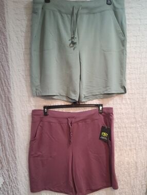 Athletic Works NWT Sage Green and Mauve XXL Bundle Drawstring Bermuda Shorts